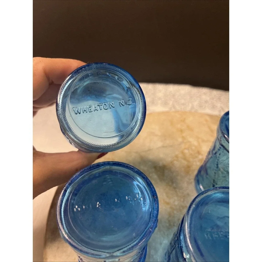 1976 Set Of 5 Bicentennial Wheaton 3.5 Ounce Juice Glasses